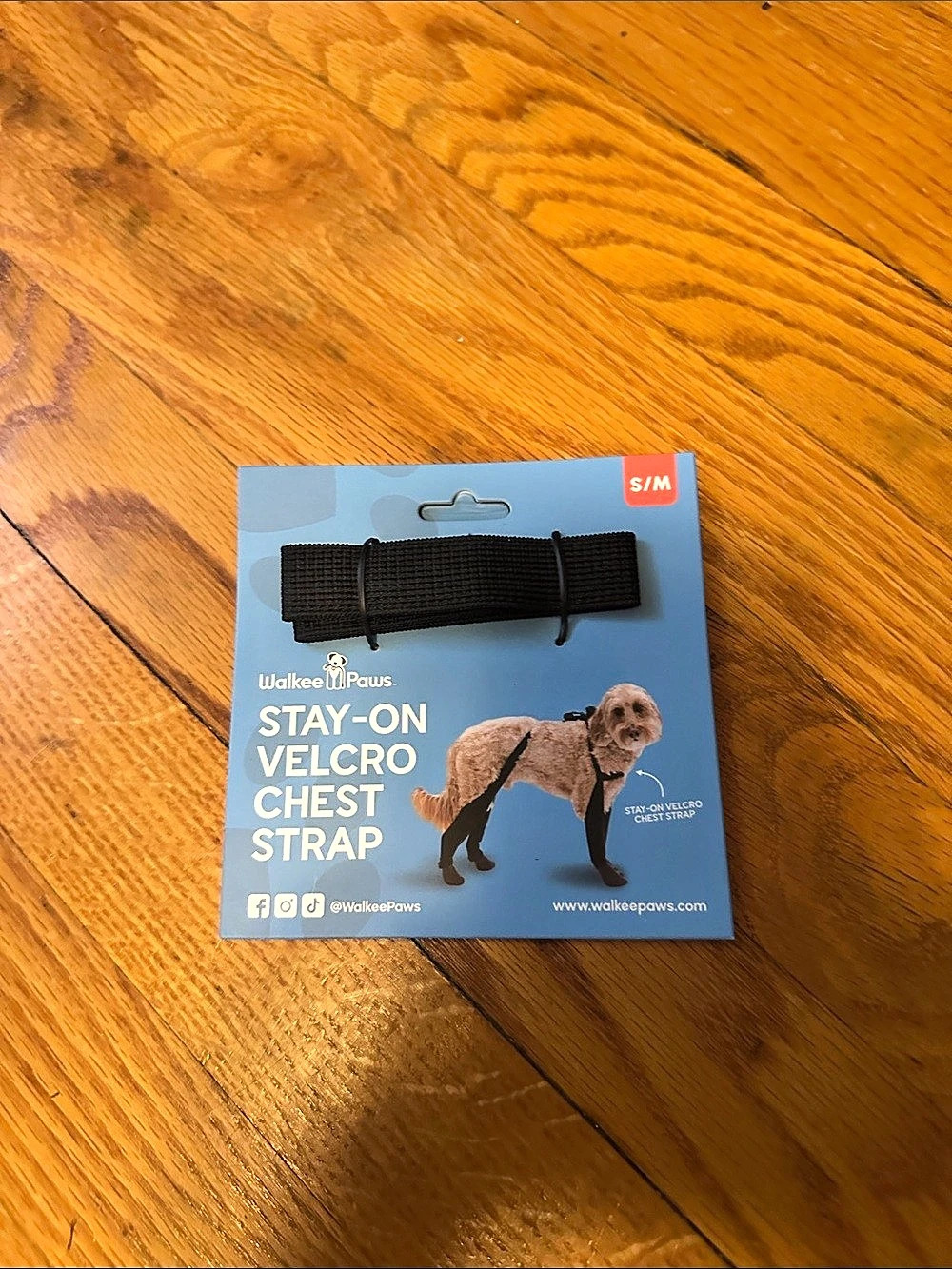 Walkin' Pets Stay-On Velcro Chest Strap Black S/M NWT